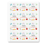 INSTANT DOWNLOAD Hello Kindergarten Back to School Square Gift Tags 2.5x2.5