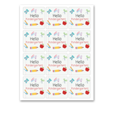 INSTANT DOWNLOAD Hello Kindergarten Back to School Square Gift Tags 2.5x2.5