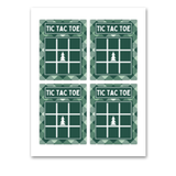 INSTANT DOWNLOAD Plaid Green Christmas Tree Tic Tac Toe Game Cards