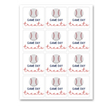 INSTANT DOWNLOAD Baseball Game Day Treats Square Gift Tags 2.5x2.5