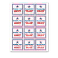 INSTANT DOWNLOAD Thank You For Your Service Happy Veterans Day Square Gift Tags 2.5x2.5