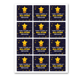 INSTANT DOWNLOAD Thanks For Being An All-Star Firefighter Square Gift Tags 2.5x2.5