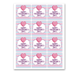 INSTANT DOWNLOAD Candy Heart Happy Valentine's Day Square Gift Tags 2.5x2.5