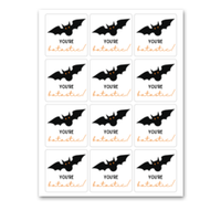INSTANT DOWNLOAD Halloween You're Batastic Square Gift Tags 2.5x2.5