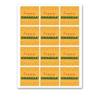 INSTANT DOWNLOAD Happy Kwanzaa Square Gift Tags 2.5x2.5