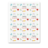 INSTANT DOWNLOAD Hello Pre-K Back to School Square Gift Tags 2.5x2.5