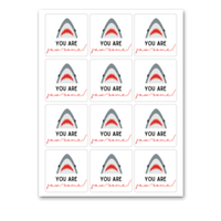 INSTANT DOWNLOAD You Are Jaw-Some Shark Square Gift Tags 2.5x2.5