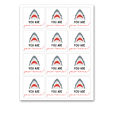 INSTANT DOWNLOAD You Are Jaw-Some Shark Square Gift Tags 2.5x2.5