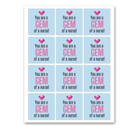 INSTANT DOWNLOAD You Are A Gem Of A Nurse Square Gift Tags 2.5x2.5