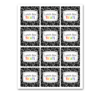 INSTANT DOWNLOAD Lunch Box Treats Back to School Square Gift Tags 2.5x2.5