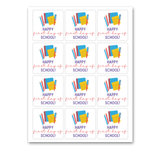 INSTANT DOWNLOAD Happy First Day Of School Square Gift Tags 2.5x2.5