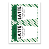 INSTANT DOWNLOAD Thanks A Latte For Being A Great Truck Driver Gift Card Holder 5x7