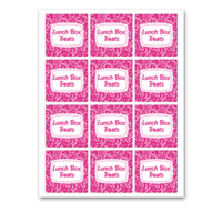 INSTANT DOWNLOAD Pink Lunch Box Treats Back to School Square Gift Tags 2.5x2.5