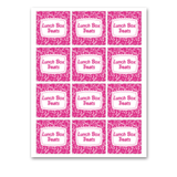 INSTANT DOWNLOAD Pink Lunch Box Treats Back to School Square Gift Tags 2.5x2.5