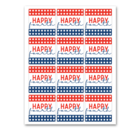 INSTANT DOWNLOAD Happy Fourth Independence Day Square Gift Tags 2.5x2.5