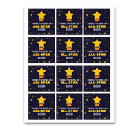 INSTANT DOWNLOAD Thanks For Being An All-Star Boss Square Gift Tags 2.5x2.5