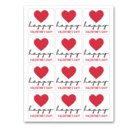 INSTANT DOWNLOAD Happy Valentine's Day Square Gift Tags 2.5x2.5