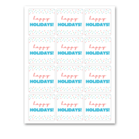 INSTANT DOWNLOAD Happy Holidays Square Gift Tags 2.5x2.5