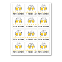 INSTANT DOWNLOAD Cheers To The Best Dad Square Gift Tags 2.5x2.5