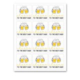 INSTANT DOWNLOAD Cheers To The Best Dad Square Gift Tags 2.5x2.5