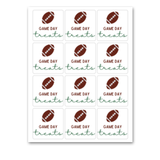 INSTANT DOWNLOAD Football Game Day Treats Square Gift Tags 2.5x2.5