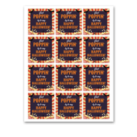 INSTANT DOWNLOAD Just Poppin By To Say Happy Halloween Square Gift Tags 2.5x2.5