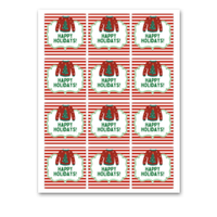 INSTANT DOWNLOAD Happy Holidays Square Gift Tags 2.5x2.5