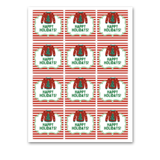 INSTANT DOWNLOAD Happy Holidays Square Gift Tags 2.5x2.5