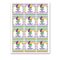 INSTANT DOWNLOAD Mardi Gras Happy Fat Tuesday Square Gift Tags 2.5x2.5