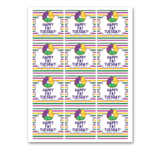 INSTANT DOWNLOAD Mardi Gras Happy Fat Tuesday Square Gift Tags 2.5x2.5