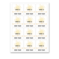 INSTANT DOWNLOAD Have A Sparkling New Year Square Gift Tags 2.5x2.5