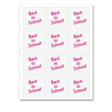 INSTANT DOWNLOAD Pink Back To School Square Gift Tags 2.5x2.5