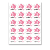 INSTANT DOWNLOAD Fish Themed Gender Reveal Team Fishe Round Stickers 2"