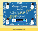 INSTANT DOWNLOAD Snowman Merry Kissmas And A Chappy New Year Lip Balm Tag 6x4