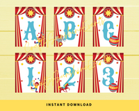 INSTANT DOWNLOAD Printable Circus Themed Banner 8.5x11