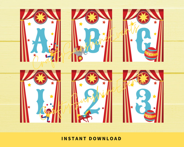 INSTANT DOWNLOAD Printable Circus Themed Banner 8.5x11