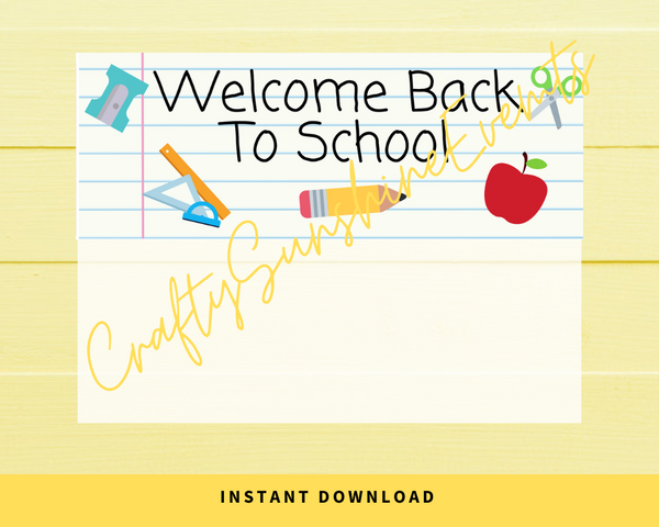 INSTANT DOWNLOAD Welcome Back To School Favor Bag Toppers