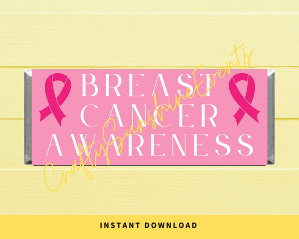 INSTANT DOWNLOAD Breast Cancer Awareness Chocolate Bar Wrappers