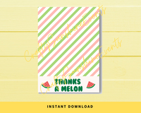 INSTANT DOWNLOAD Thanks A Melon Cookie Cards 3.5x5