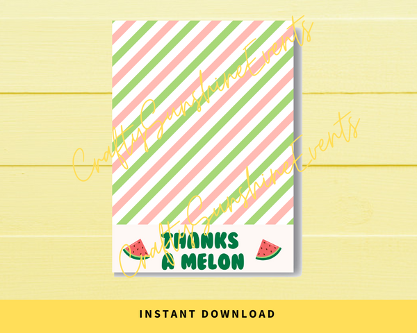 INSTANT DOWNLOAD Thanks A Melon Cookie Cards 3.5x5