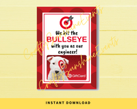 INSTANT DOWNLOAD We Hit The Bullseye With You As Our Engineer Gift Card Holder 5x7