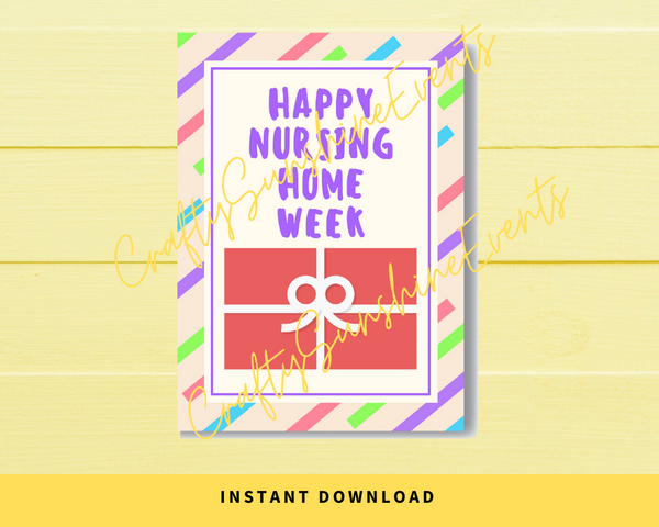 INSTANT DOWNLOAD Happy Nursing Home Week Gift Card Holder 5x7