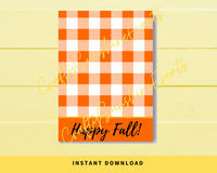INSTANT DOWNLOAD Orange Plaid Happy Fall Cookie Cards 3.5x5
