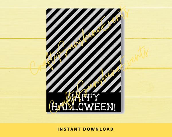 INSTANT DOWNLOAD Skeleton Happy Halloween Cookie Cards 3.5x5
