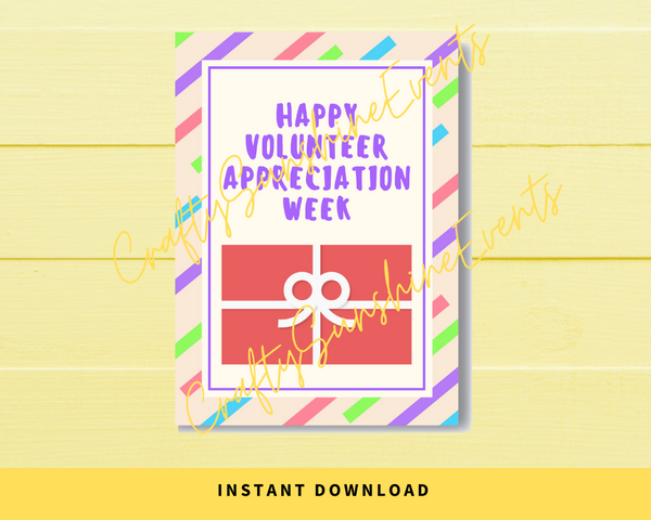 INSTANT DOWNLOAD Happy Volunteer Appreciation Week Gift Card Holder 5x7