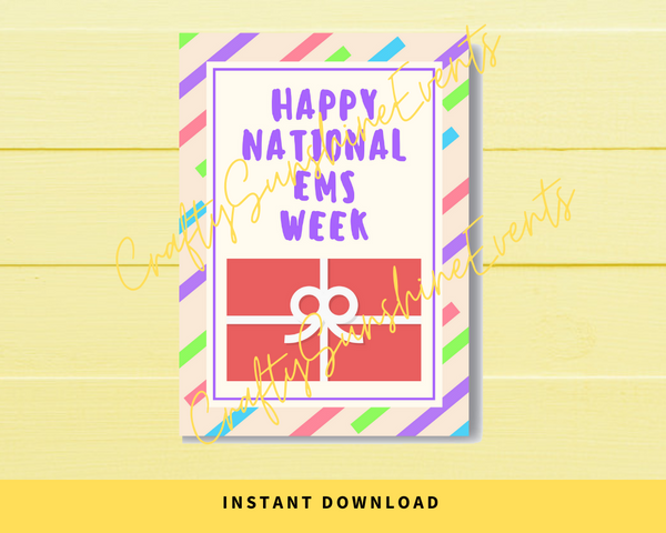 INSTANT DOWNLOAD Happy National EMS Week Gift Card Holder 5x7