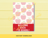 INSTANT DOWNLOAD Welcome Back To School Apple Cookie Cards 3.5x5