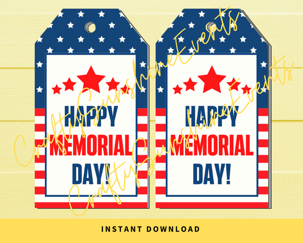 INSTANT DOWNLOAD Happy Memorial Day Gift Tags