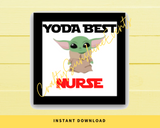 INSTANT DOWNLOAD Yoda Best Nurse Square Gift Tags 2.5x2.5