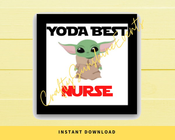 INSTANT DOWNLOAD Yoda Best Nurse Square Gift Tags 2.5x2.5